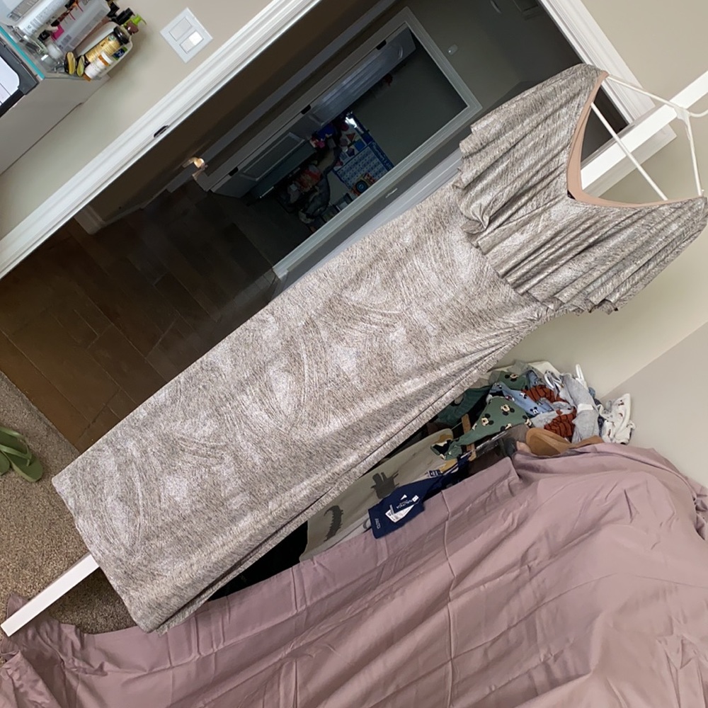 Floor length Silver dress size 14